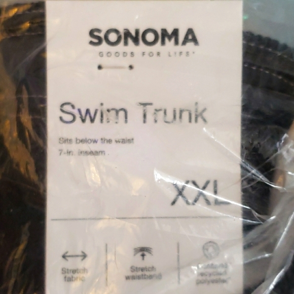 Sonoma Goods For Life® 7" Full Elastic-Waistband Swim Trunks Grey/Black XXL - Picture 3 of 6
